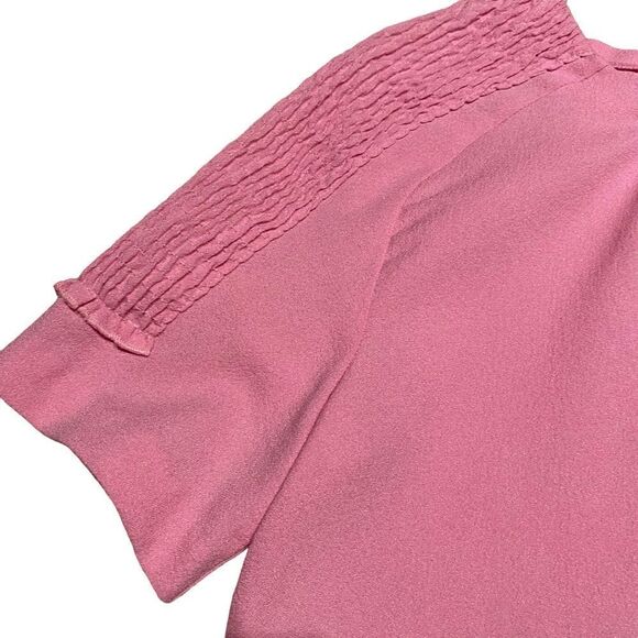 EUC Zara Top in Pink with Ruffles on Shoulders - Picture 2 of 7